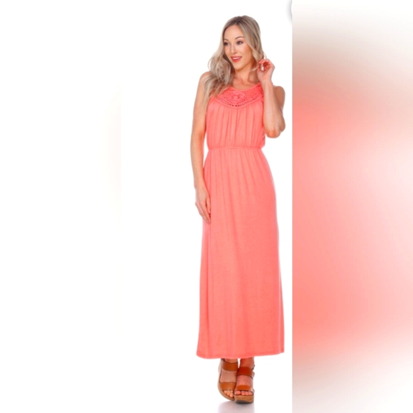 NWT Reg $100 White Mark Coral Maxi Dress size S - Picture 1 of 4